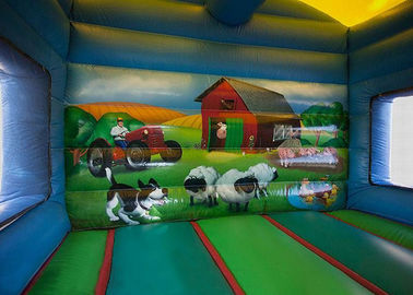 12ftx18ft Hof-aufblasbares kombiniertes, Kindergrünes springendes Schlag-Haus mit Dia