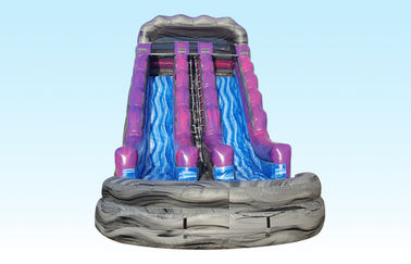 19Ft purpurrotes aufblasbares Wasserrutsche-Sommer-Spritzen mit Logo-Drucken