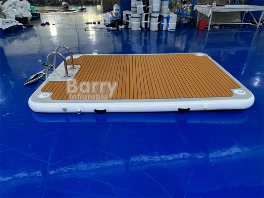 Drop Stitch PVC EVA aufblasbares schwimmendes Dock mit Stahltreppe für See Fluss Ozean und Meer