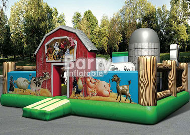 Spielplatz-Kleinkind im Freien springen Haus-riesiger Hof-aufblasbaren Kleinkind-Spielplatz mit schönem Logo Printing
